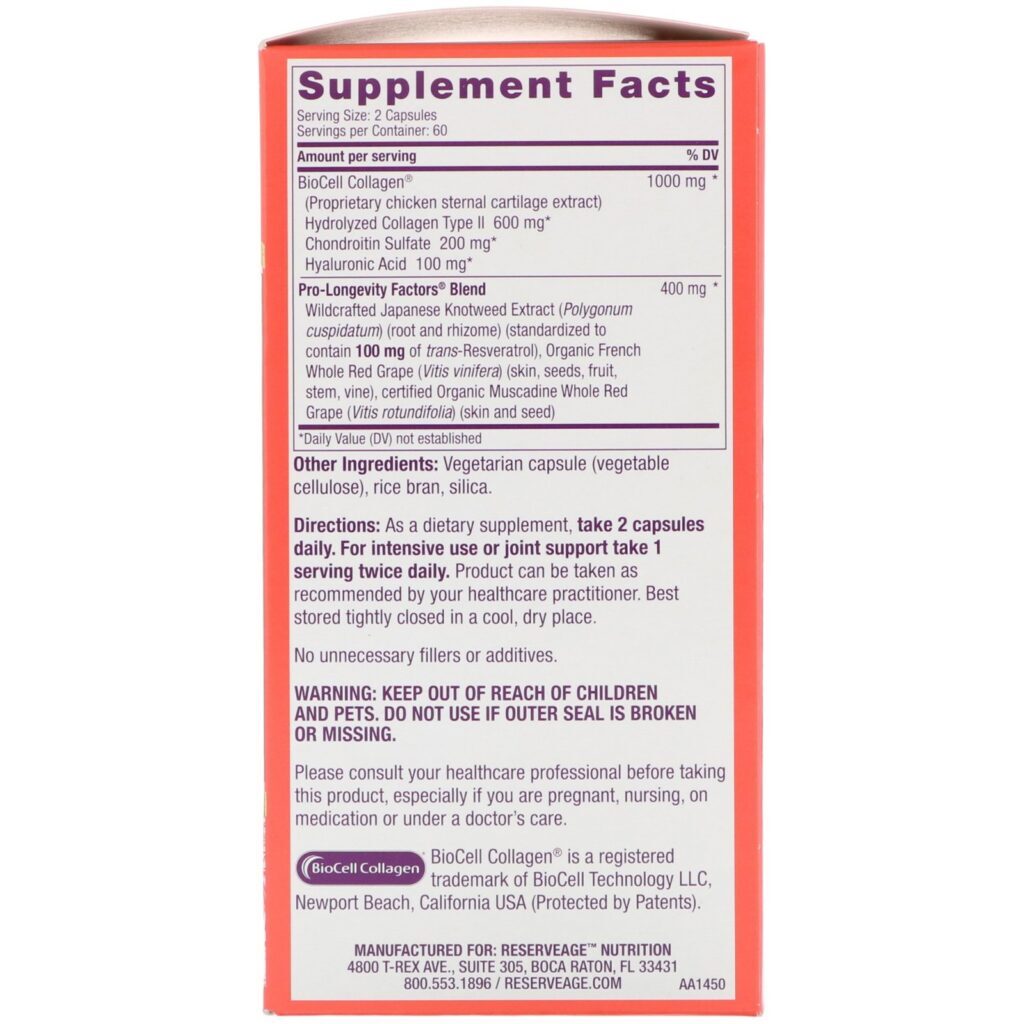 ReserveAge Nutrition, Impulsionador de Colágeno, 120 Cápsulas - Imagem 2