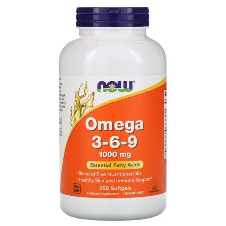 Now Foods, Ômega 3-6-9, 1.000 mg, 250 Cápsulas Softgel