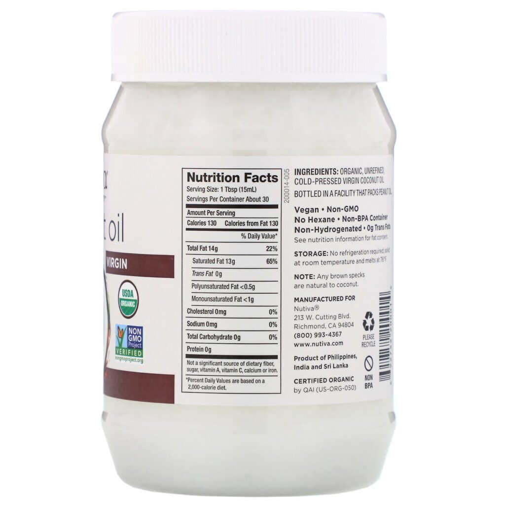 Nutiva, Óleo de Coco Orgânico, Virgem, 444 ml (15 oz) - Imagem 2