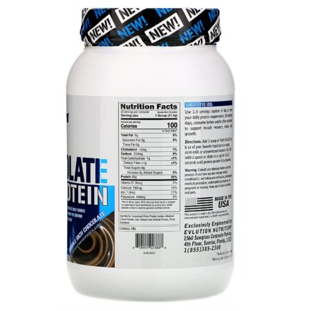 EVLution Nutrition, 100% Isolate Protein, Double Rich Chocolate, 1.6 lb (726 g) - Image 2