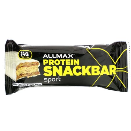 ALLMAX Nutrition, Lanche energético com alto teor de proteína, barra de proteínas, chocolate branco, manteiga de amendoim, 12 barras, 57 g (2 oz) cada - Image 4