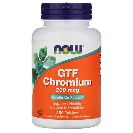 Now Foods, GTF Chromium, 200 mcg, 250 Comprimidos