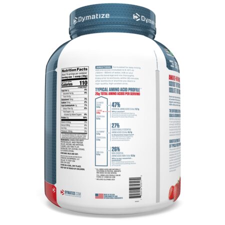 Dymatize Nutrition, ISO100, Hidrolisado, Isolado Proteico de Soro de Leite 100%, Morango, 2,3 kg (5 lbs) - Image 2