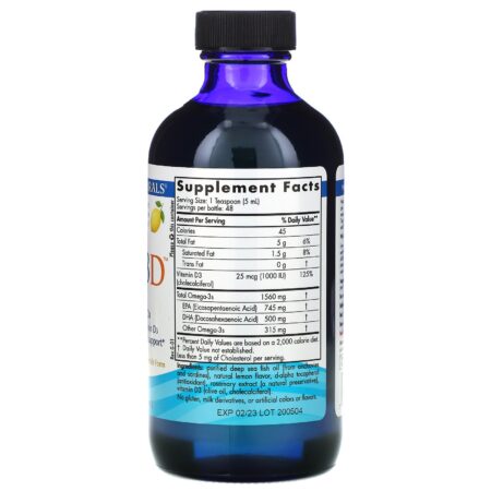 Nordic Naturals, Ômega 3D, Limão, 237 ml - Image 2