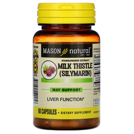 Mason Natural, Standardized Extract Milk Thistle (Silymarin), 60 Capsules