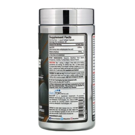 Muscletech, Clear Muscle Next Gen, Intensificador de Desempenho e Recuperação, 1000 mg, 84 Cápsulas Gelatinosas Líquidas - Imagem 2