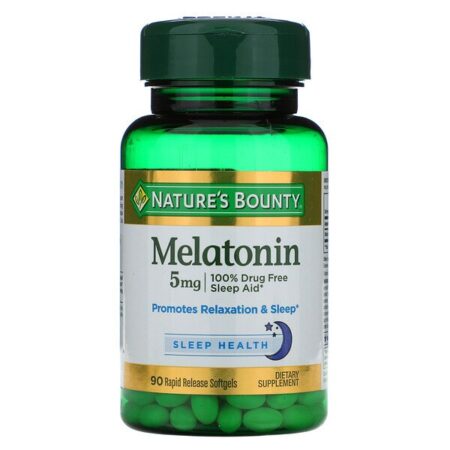 Nature's Bounty, Melatonina, 5 mg, 90 Cápsulas Softgel de Liberação Rápida