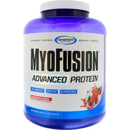 Gaspari Nutrition, MyoFusion, Proteína Avançada, Morango com Creme, 4 lbs (1814 g)