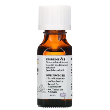 Aura Cacia, Óleo Essencial Puro, Sândalo, 15 ml (0,5 fl oz) - Imagem 2