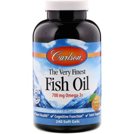 Carlson Labs, O mais fino óleo de peixe, aroma natural de laranja, 700 mg, 240 géis macios