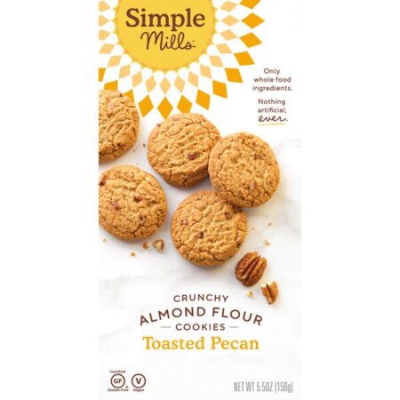 Simple Mills, Cookies Crocantes de Pecan Torrada, Naturalmente livres de glúten, 5.5 oz (156 g)