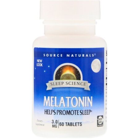 Source Naturals, Melatonina, 3 mg, 60 Comprimidos