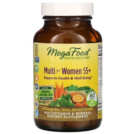 MegaFood, Multivitamínico para Mulheres Acima de 55 Anos, 60 Comprimidos