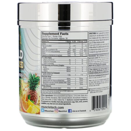 Muscletech, Amino Build Next Gen Energized, Orange Mango Cooler, 10.09 oz (286 g) - Image 2