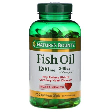 Nature's Bounty, Óleo de Peixe, 1.200 mg, 200 Cápsulas Softgel de Liberação Rápida