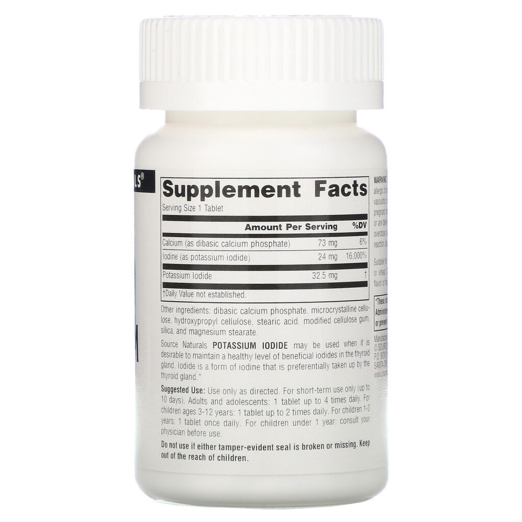 Source Naturals, Iodeto de Potássio, 32,5 mg, 120 tabletes - Imagem 2