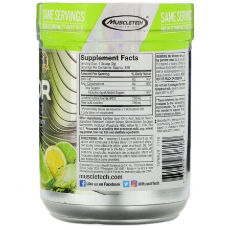 Muscletech, Performance Series, CREACTOR, Creatine HCI, Lemon-Lime Twist, 8.40 oz (238 g) - Image 2