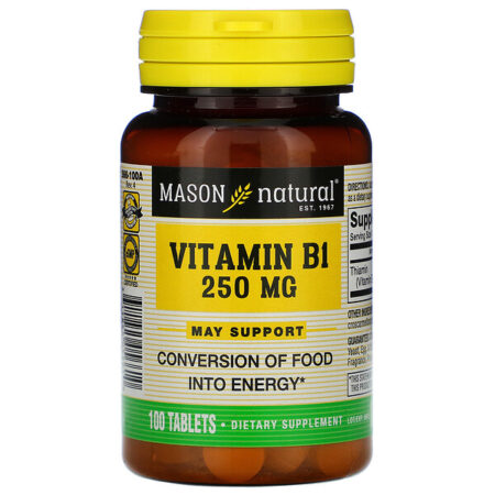 Mason Natural, Vitamina B-1, 250 mg, 100 comprimidos