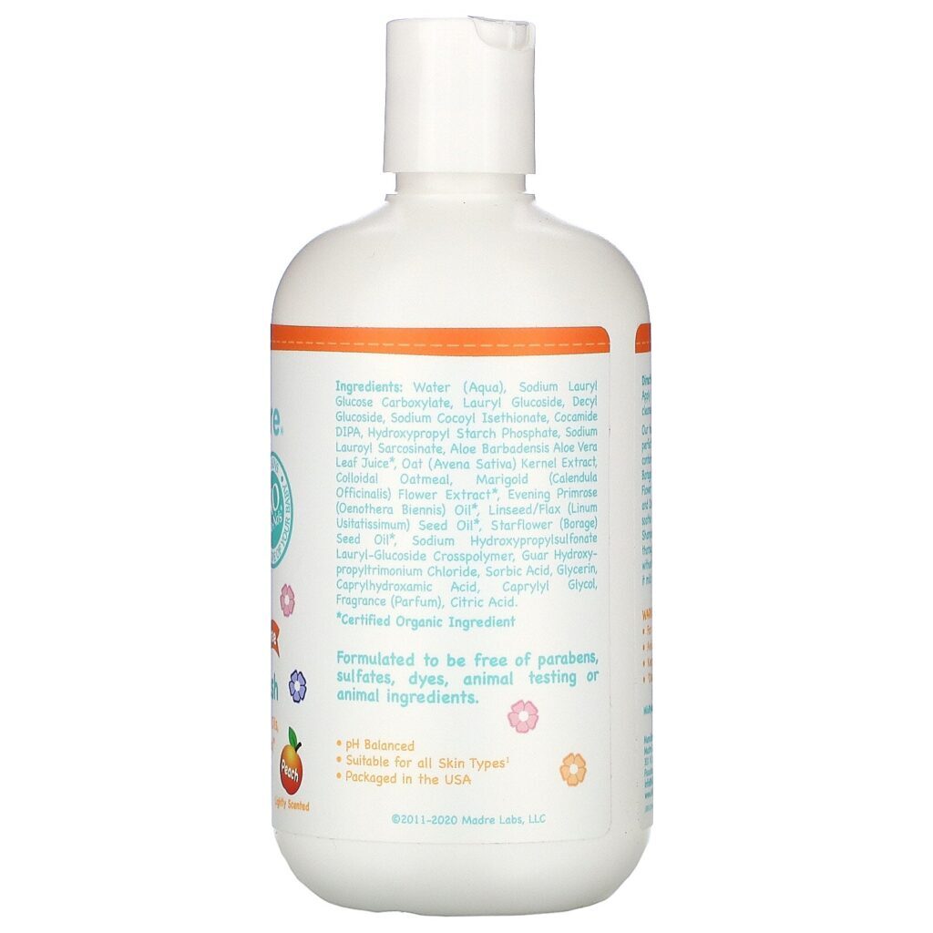 Mild By Nature, Shampoo e Sabonete Líquido para Bebês, Sem Lágrimas, Pêssego, 380 ml (12,85 fl oz) - Imagem 2