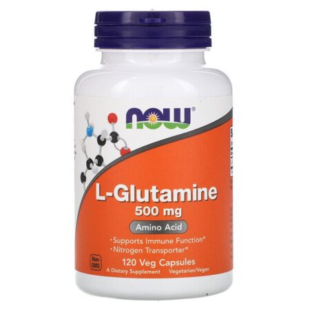 Now Foods, L-Glutamina, 500 mg, 120 Cápsulas Vegetais