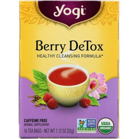 Yogi Tea, Berry DeTox, Sem Cafeína, 16 Saquinhos de Chá, 1,12 oz (32 g)