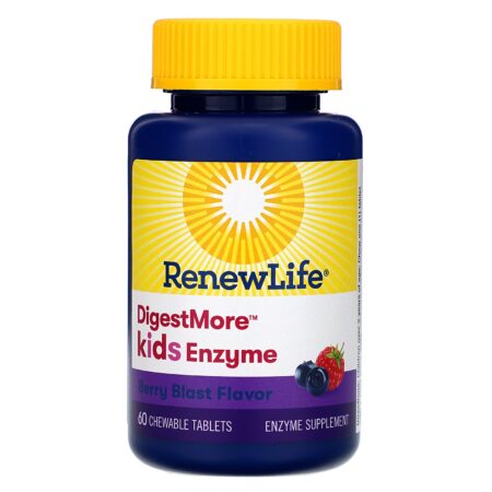 Renew Life, DigestMore Kids Enzyme, Berry Blast Flavor, 60 Chewable Tablets - Image 3