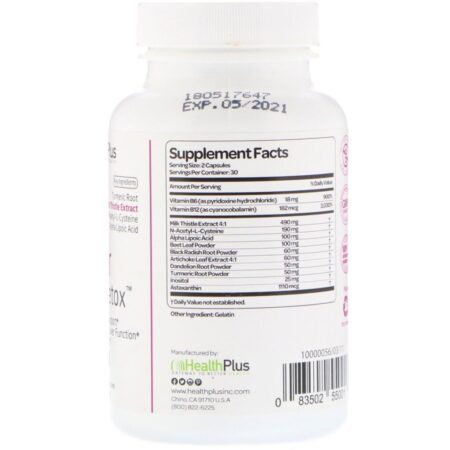 Health Plus, Liver Detox, 60 Capsules - Imagem 2