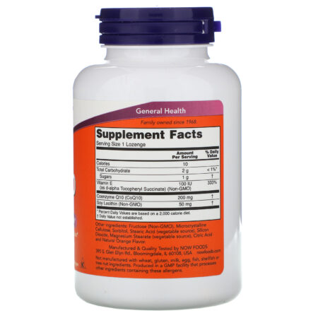 Now Foods, CoQ10 Mastigável, 200 mg, 90 Pastilhas - Image 2