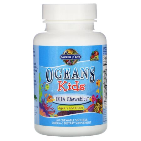 Garden of Life, Oceans Kids, DHA Chewables, Age 3 and Older, Berry Lime, 120 mg, 120 Chewable Softgels - Image 3