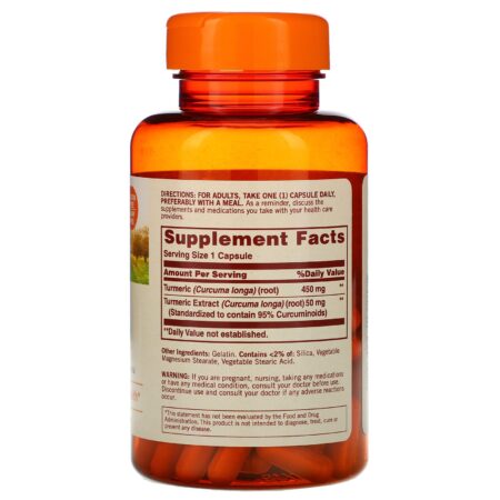 Sundown Naturals, Açafrão, 500 mg, 90 Cápsulas - Image 2