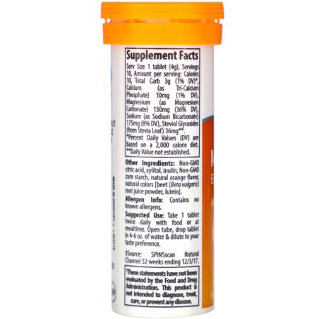 Trace Minerals Research, Magnesium Effervescent Tablets, Orange, 1.41 oz (40 g) - Image 2