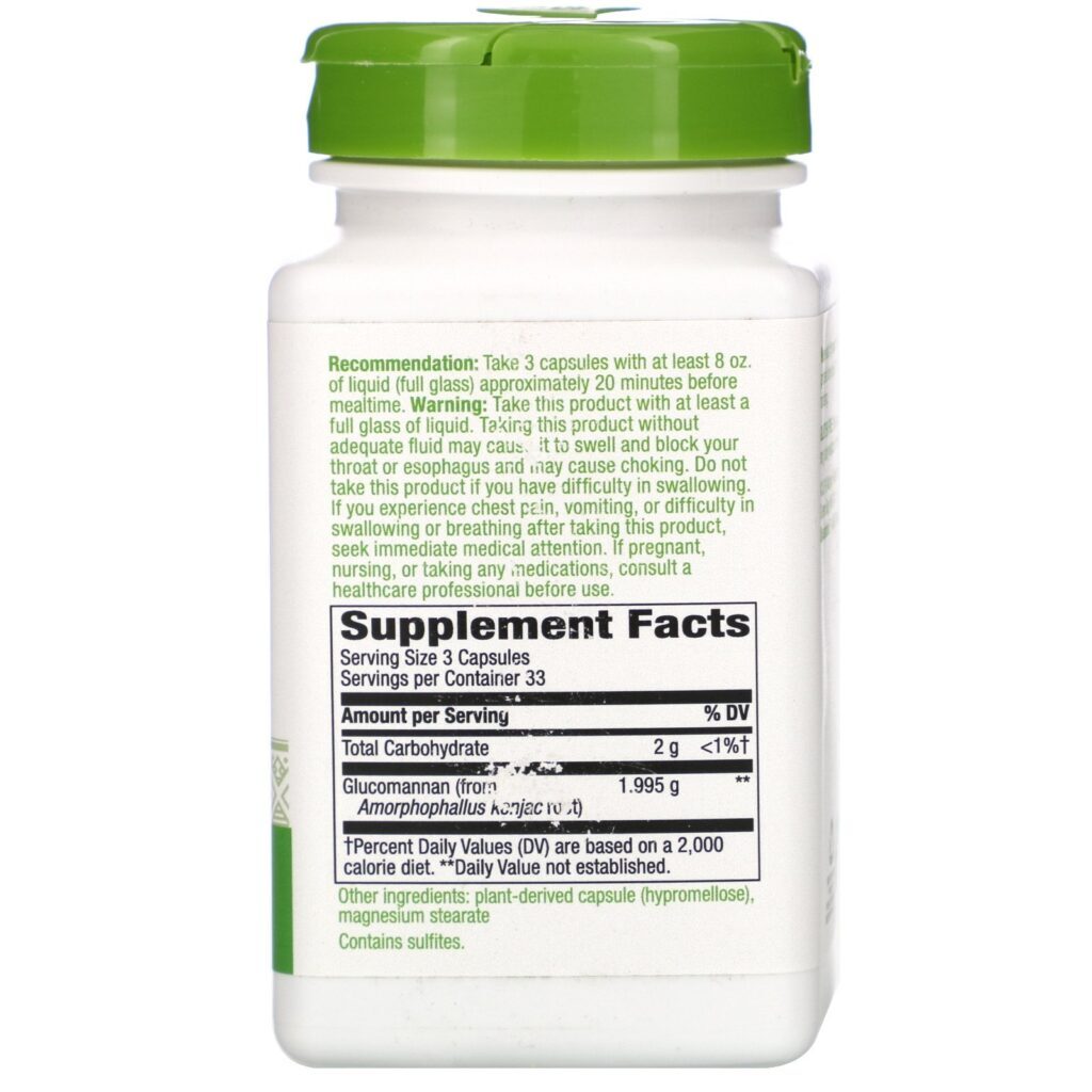 Nature's Way, Glucomannan from Konjac Root, 1,995 mg, 100 Vegan Capsules - Imagem 2