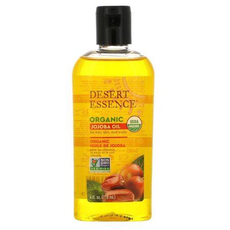 Desert Essence, Organic Jojoba Oil for Hair, Skin and Scalp, 4 fl oz (118 ml)