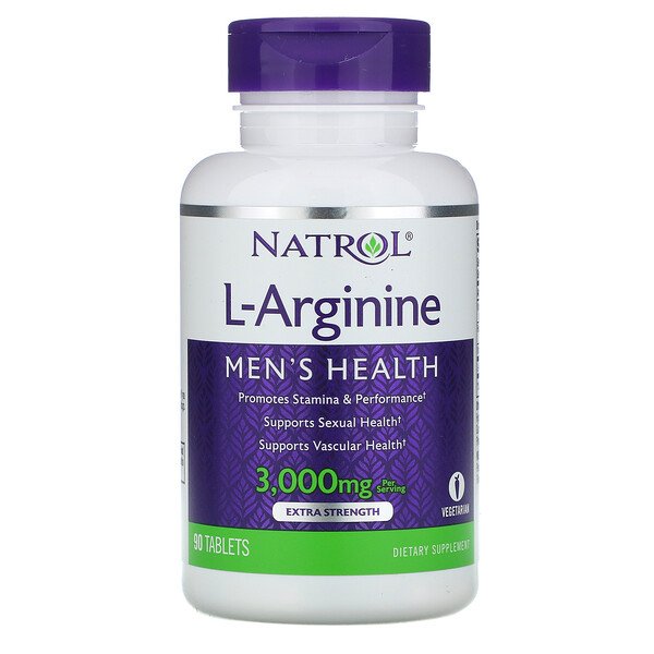 Natrol, L-Arginina, Força Extra, 3.000 mg, 90 Comprimidos