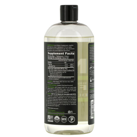 Sports Research, Óleo MCT Orgânico, Sem Sabor, 946 ml (32 fl oz) - Imagem 2