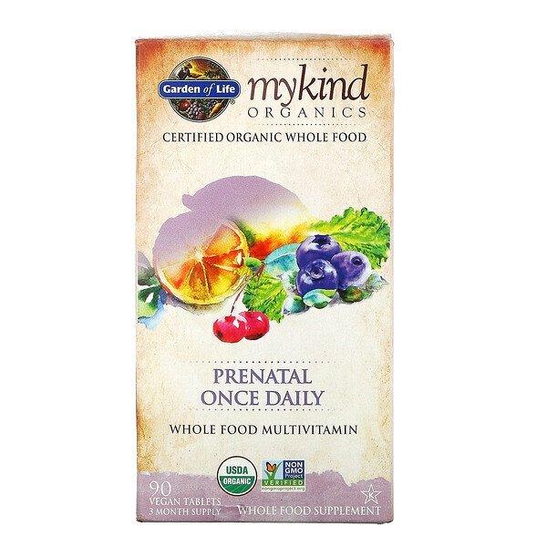 Garden of Life, Mykind Organics, Pré-natal Uma Vez ao Dia, 90 Comprimidos Veganos