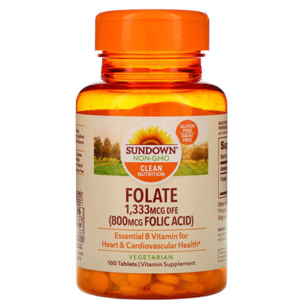 Sundown Naturals, Folate, 1.333 mcg DFE, 100 Comprimidos