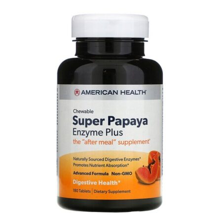 American Health, Super Enzima de Papaia Plus, 180 Comprimidos Mastigáveis