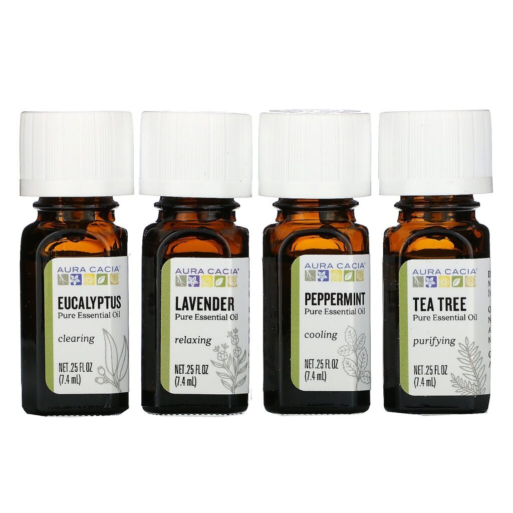 Aura Cacia, Kit de Óleos Essenciais Discover, 4 Frascos, 7,4 ml Cada - Imagem 3