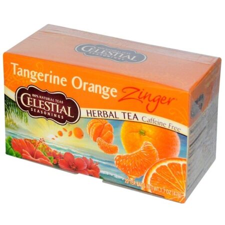 Celestial Seasonings, Chá de Ervas, Sem Cafeína, Laranja Tangerina Zinger, 20 Pacotes de Chá, 1.7 oz (47 g)