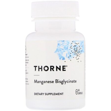 Thorne Research, Bisglicinato de Manganês, 60 Cápsulas