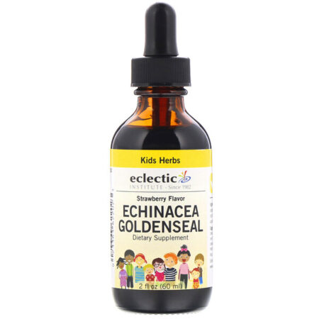 Eclectic Institute, Kids Herbs, Echinacea Goldenseal, Strawberry Flavor, 2 fl oz (60 ml)