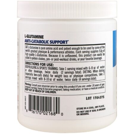 GAT, L-Glutamina, Sem Sabor, 10,58 oz (300 g) - Image 3