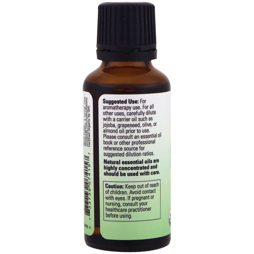Now Foods, Óleos Essenciais Orgânicos, Capim-Limão, 30 ml (1 fl oz) - Imagem 3