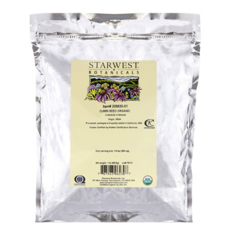 Starwest Botanicals, Semente de Cominho Orgânica, 453,6 g (1 lb) - Image 2