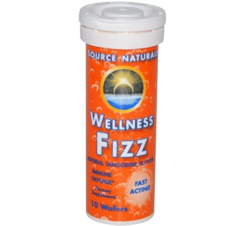 Source Naturals, Wellness Fizz, Sabor Natural de Tangerina, 10 Cápsulas