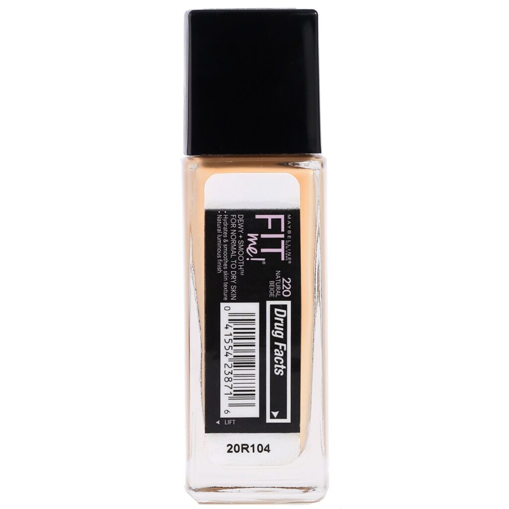 Maybelline, Fit Me, Base Molhada e Suave, 220 Bege Natural, 30 ml (1 fl oz) - Imagem 2