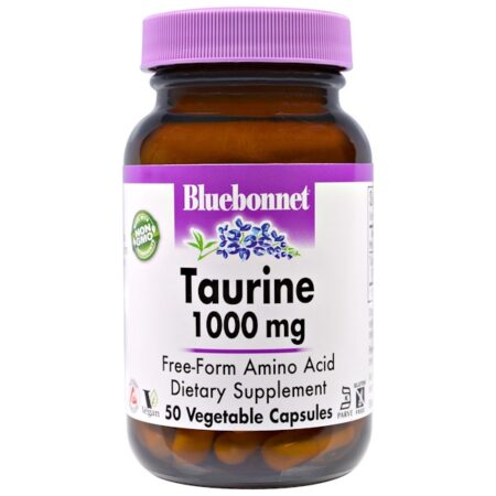 Bluebonnet Nutrition, Taurina, 1.000 mg, 50 Cápsulas Vegetais