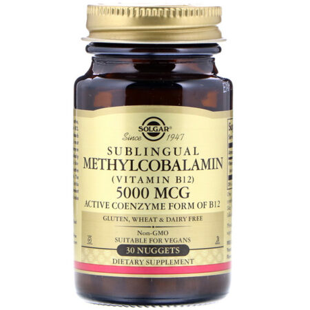 Solgar, Metilcobalamina (Vitamina B12) 5000 mcg, 30 Nuggets