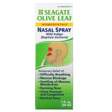 Seagate, Spray Nasal de Folha de Oliveira, 30 ml (1 fl oz)